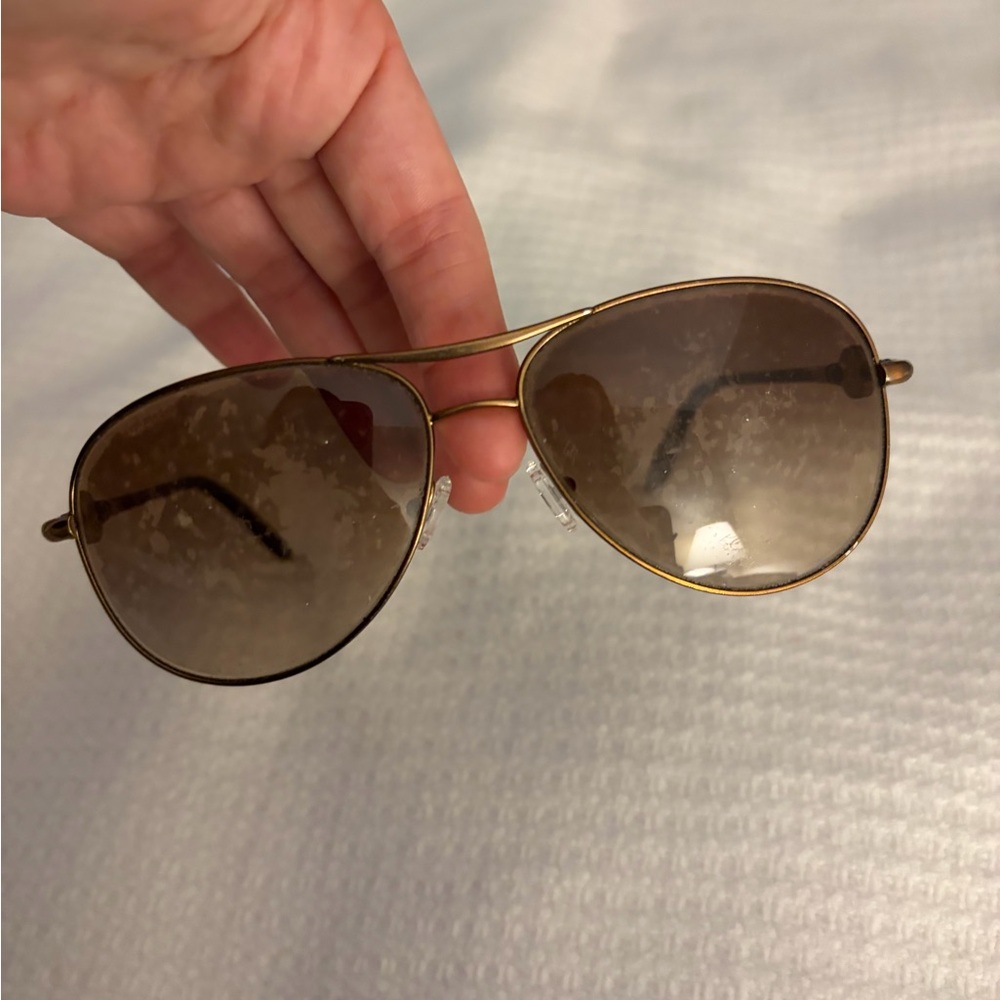 Versace Gold-Toned Aviator Sunglasses